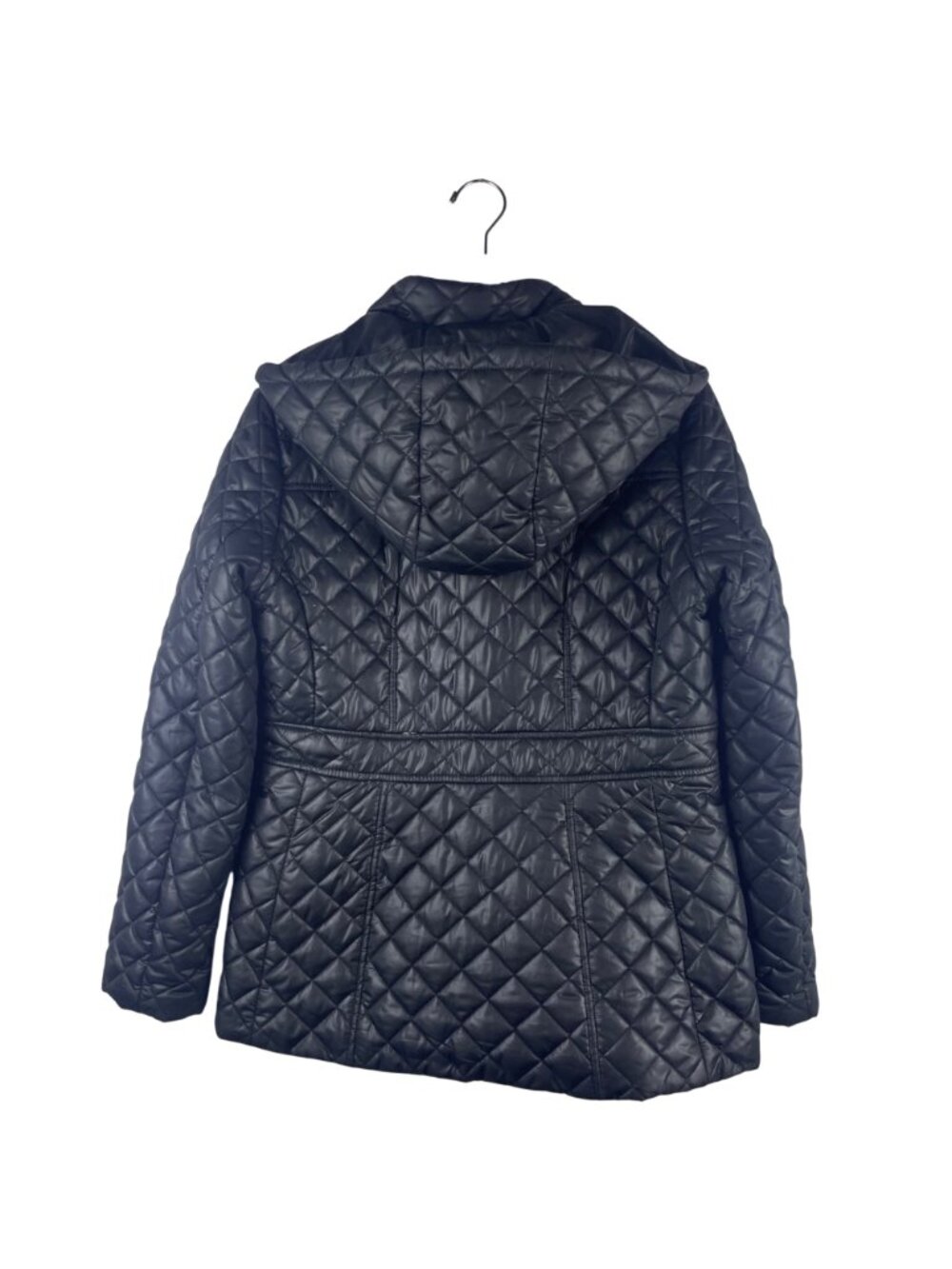 Kate Spade Black Quilted Puffer Jacket Coat Womens Medium Zip Front With Pockets - Picture 8 of 11